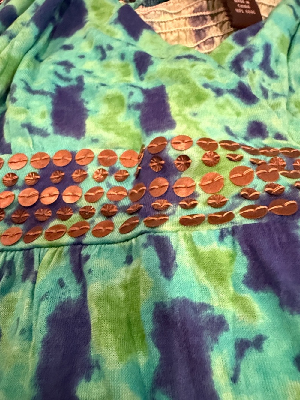 INC International Concepts Teal & Blue Tie-Dye Maxi Dress - Picture 4 of 5